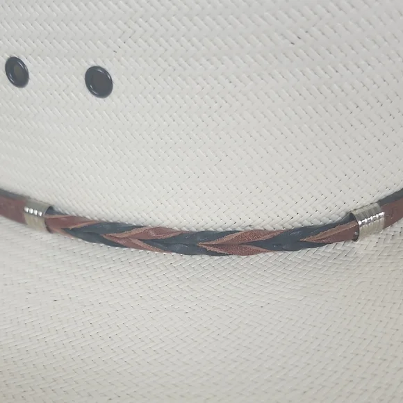 Resistol Natural Cream Straw Western Cowboy Hat with Brown Band Size 7 1/8 R NEW